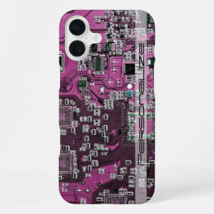 Funda Para iPhone 16 Plus Placa base de circuito PCB azul personalizada para