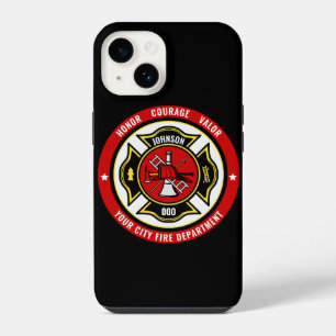 Funda Para iPhone 14 Placa de Bombero Rescate AGREGAR NOMBRE Departamen