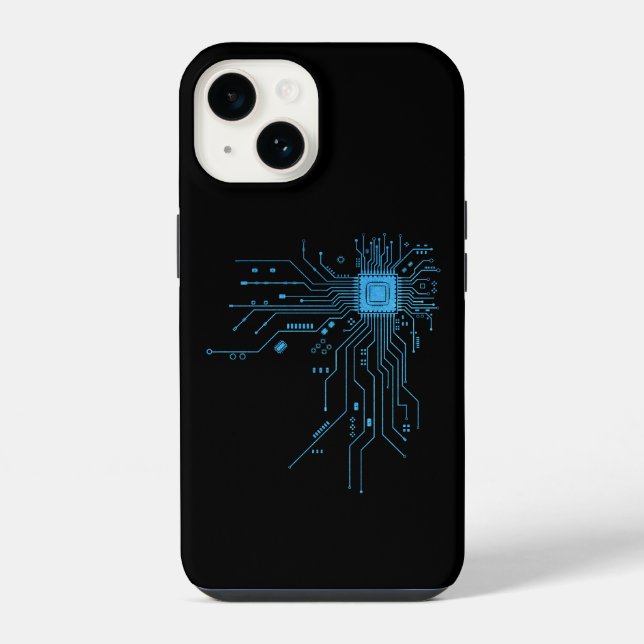 Funda Para iPhone Placa de circuito divertida computadora electrónic (Reverso )