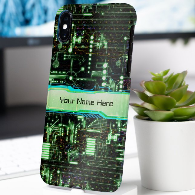 Funda Para iPhone Placa de Circuito Personalizable Verde (Subido por el creador)