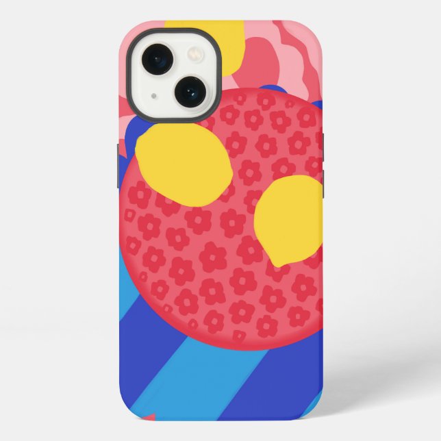 Funda Para iPhone Placa de flores de limón (Reverso )