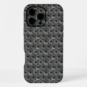 Funda Para iPhone 16 Pro Max Placa de lunares de acero industrial crudo