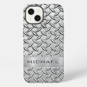 Placa metálica con patrón de corte diamante