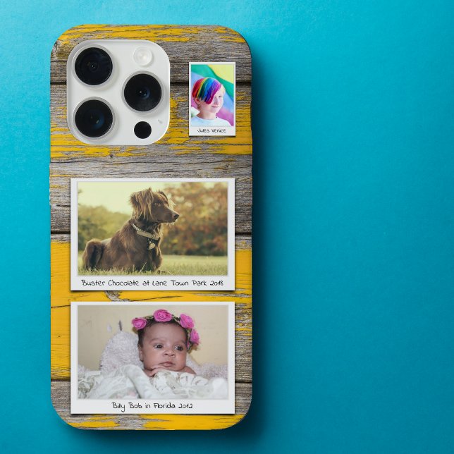 Funda Para iPhone Placas amarillas rusticas de 3 Collages de fotos (Subido por el creador)