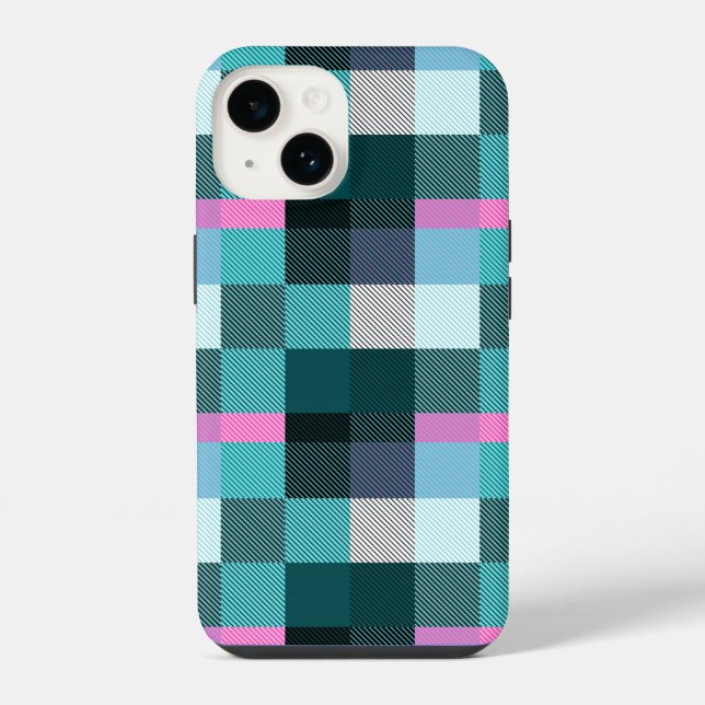 Funda Para iPhone Plaid Contemporáneo Rústico (Reverso )