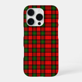 Funda Para iPhone 16 Pro Plaid Escocés Festivo Rojo y Verde para las Fiesta