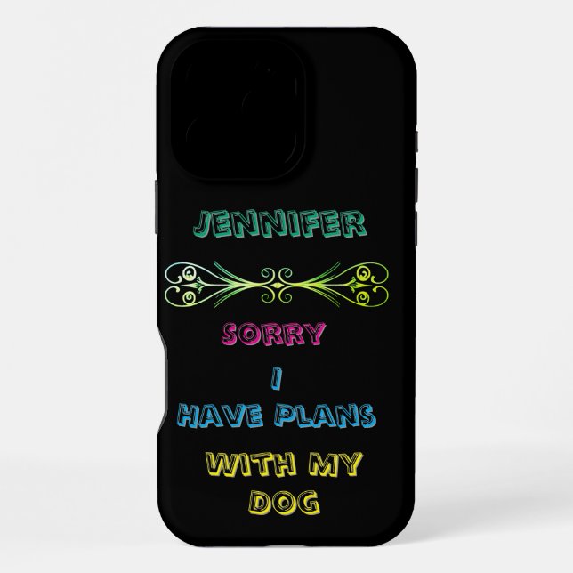 Funda Para iPhone Planes divertidos con un perro querido (Reverso )