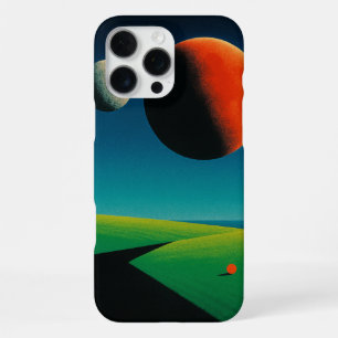 Funda Para iPhone 16 Pro Max planeta surrealista retrofuturista
