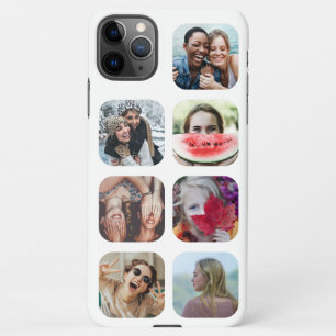 Funda Para iPhone 11Pro Max Plantilla blanca de 7 Collages de fotos cuadrados