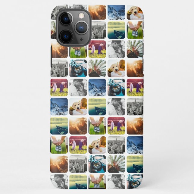 Funda Para iPhone Plantilla de cuadrícula fotográfica de 10 cuadrado (Reverso)