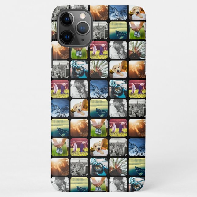 Funda Para iPhone Plantilla de cuadrícula fotográfica de 10 cuadrado (Reverso)