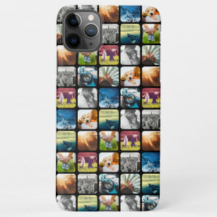 Funda Para iPhone 11Pro Max Plantilla de cuadrícula fotográfica de 10 cuadrado