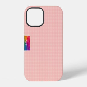 Funda Para iPhone 12 Plantilla de diseño de cuadros de melocotón Logo e