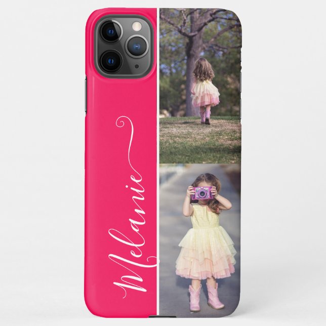 Funda Para iPhone Plantilla de fotografía personalizado 2 Fotos vert (Reverso)