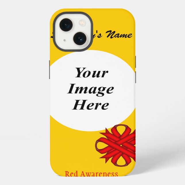 Funda Para iPhone Plantilla de la cinta de opciones de la capa roja  (Reverso )