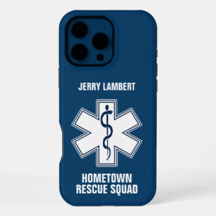Funda Para iPhone 16 Pro Max Plantilla de nombre de paramédico EMT EMS