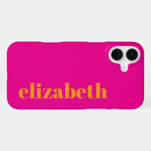 Funda Para iPhone 16 Plus Plantilla de nombre genial rosa y naranja