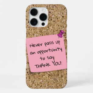 Funda Para iPhone 16 Pro Max Plantilla de nota rosa fijada Mensaje de tablero d