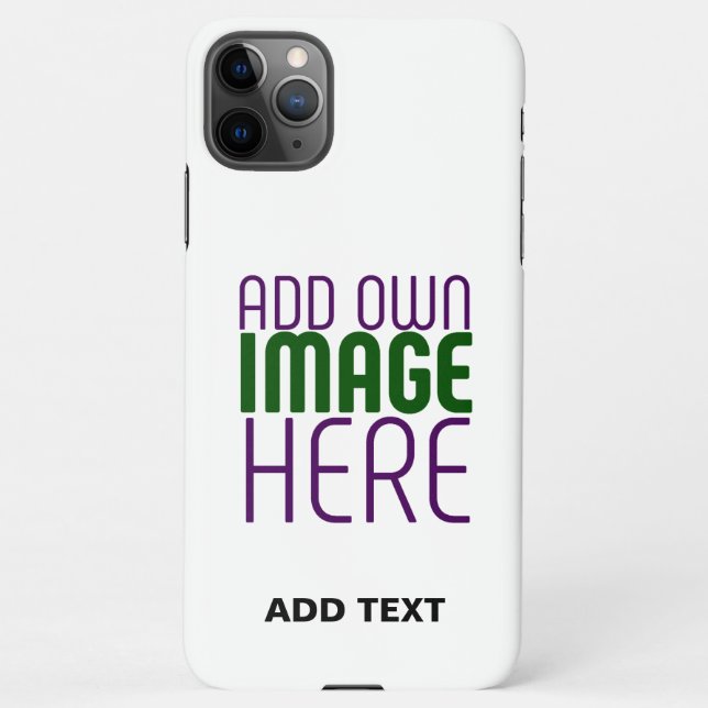 FUNDA PARA iPhone PLANTILLA DE TEXTO DE IMAGEN BLANCA SIMPLE EDITABL (Reverso)