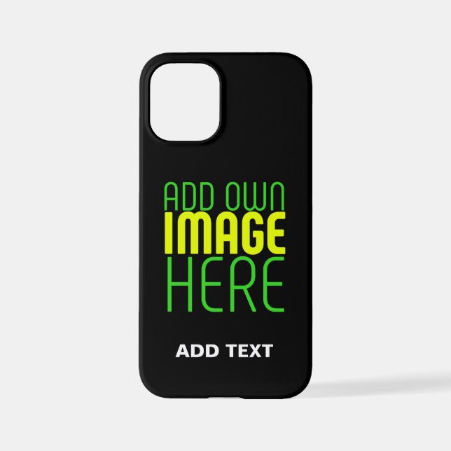 FUNDA PARA iPhone PLANTILLA DE TEXTO DE IMAGEN NEGRA SENCILLA EDITAB (Reverso )