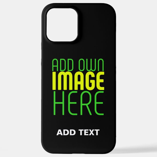 FUNDA PARA iPhone PLANTILLA DE TEXTO DE IMAGEN NEGRA SENCILLA EDITAB (Reverso )