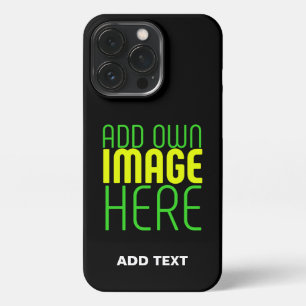 FUNDA PARA iPhone 13 PRO PLANTILLA DE TEXTO DE IMAGEN NEGRA SENCILLA EDITAB
