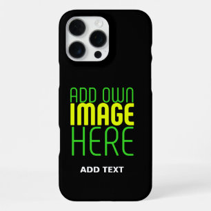 FUNDA PARA iPhone 16 PRO MAX PLANTILLA DE TEXTO DE IMAGEN NEGRA SIMPLE EDITABLE