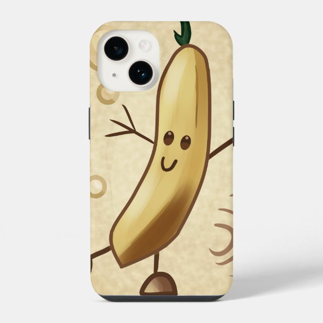 Funda Para iPhone Plátano feliz lindo (Reverso )