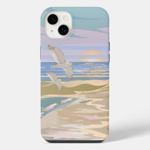 Funda Para iPhone 14 Plus Playa de la puesta de sol de verano