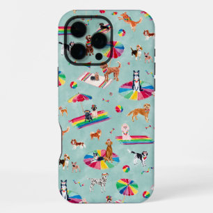 FUNDA PARA iPhone 16 PRO MAX PLAYA DE PERROS ORGULLO ARCOÍRIS