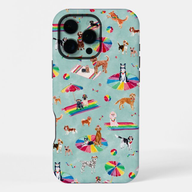 FUNDA PARA iPhone PLAYA DE PERROS ORGULLO ARCOÍRIS (Reverso )