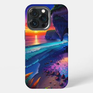 Funda Para iPhone 13 Pro Playa Tropical de Fantasía Cuatro