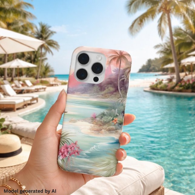 Funda Para iPhone Playa Tropical Rosa (Subido por el creador)