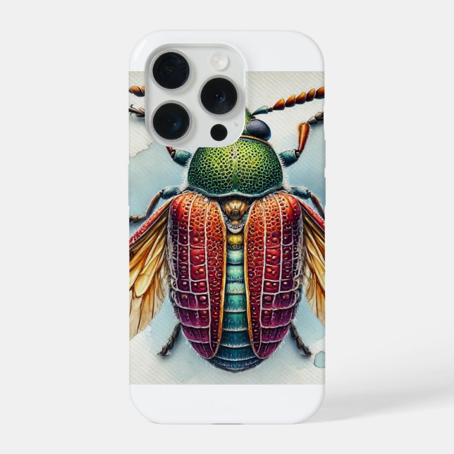Funda Para iPhone Plum Curculio Dorsal View 020924IREF212 - Watercol (Reverso )
