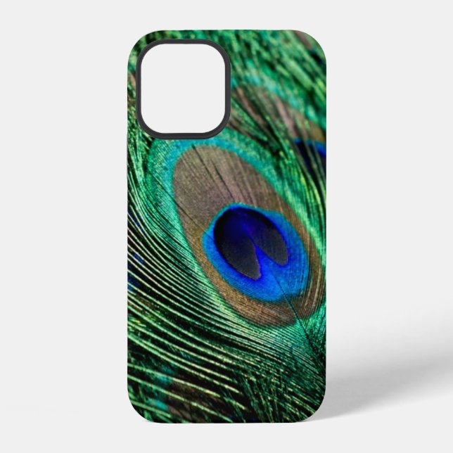 Funda Para iPhone Pluma de Pavo Real Afortunada (Reverso )