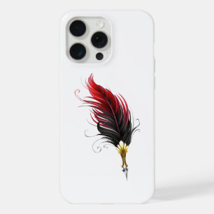 Pluma de pluma roja con plumilla de oro