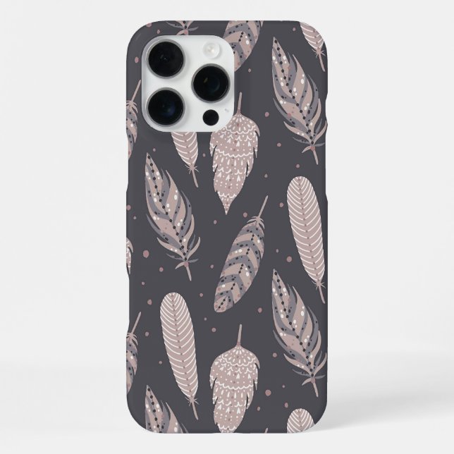 Funda Para iPhone Plumas Boho (Reverso )