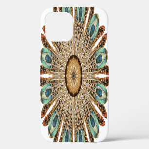 Funda Para iPhone 12 Plumas de Mandala Acuarela: Diseño de Encaje Natur
