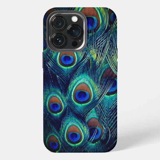 Funda Para iPhone Plumas de pavo real   (Reverso )
