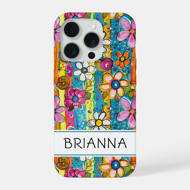 Funda Para iPhone Poder de Flor Hippie Personalizado (Reverso )