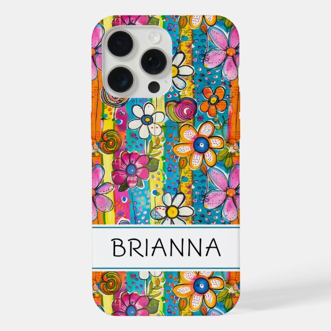 Funda Para iPhone Poder de la Flor Hippie Personalizado (Reverso )