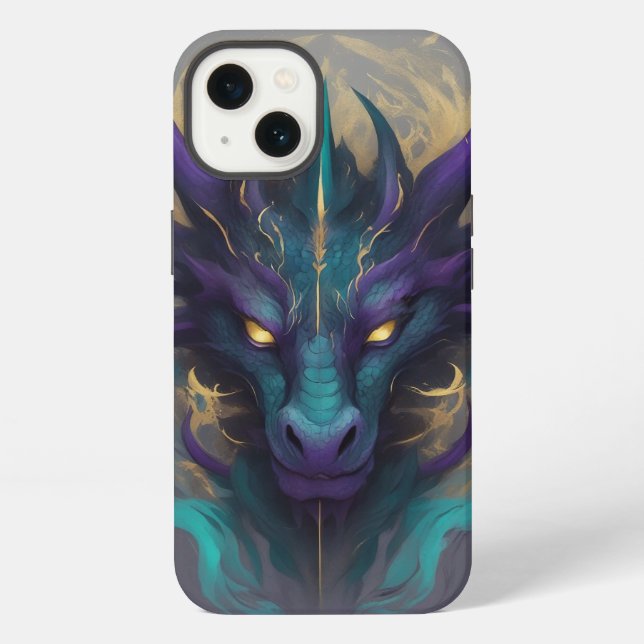 Funda Para iPhone Poderosa cabeza mítica del dragón (Reverso )