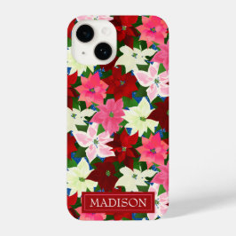 Funda Para iPhone 14 Poinsettias mixtas