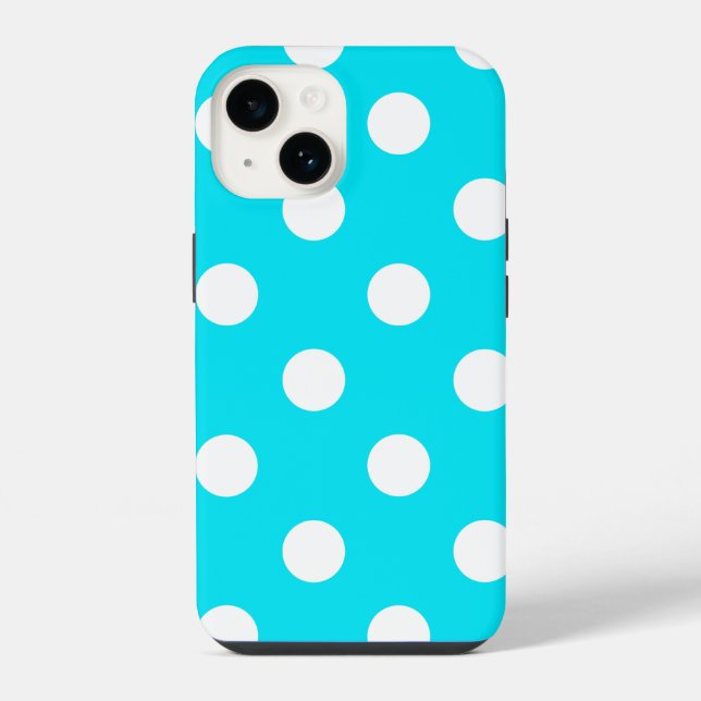 Funda Para iPhone Polka puntos código hex cian 00E3F4 (Reverso )