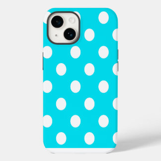 Funda Para iPhone 14 Polka puntos código hex cian 00E3F4
