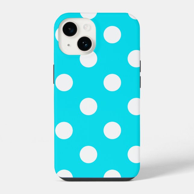 Funda Para iPhone Polka puntos código hex cian 00E3F4 (Reverso )