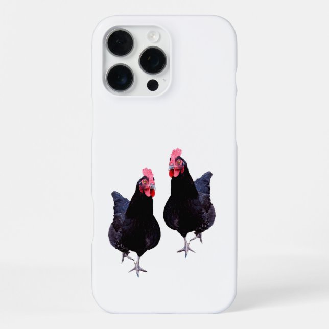 Funda Para iPhone Pollos Negros Pasean, (Reverso )