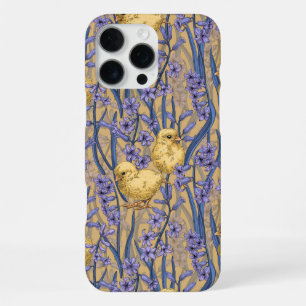 Funda Para iPhone 16 Pro Max Pollos y jacintos sobre amarillo