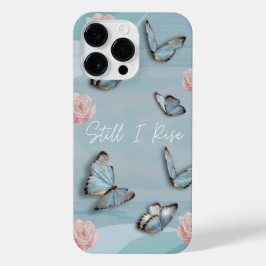 Funda Para iPhone 14 Pro Max Polvo azul mariposa milenario rosa