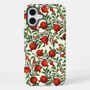Funda Para iPhone 16 Plus Pomegranatos y Bella Moths sobre blanco roto